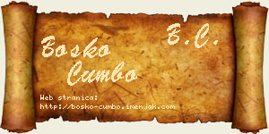 Boško Cumbo vizit kartica